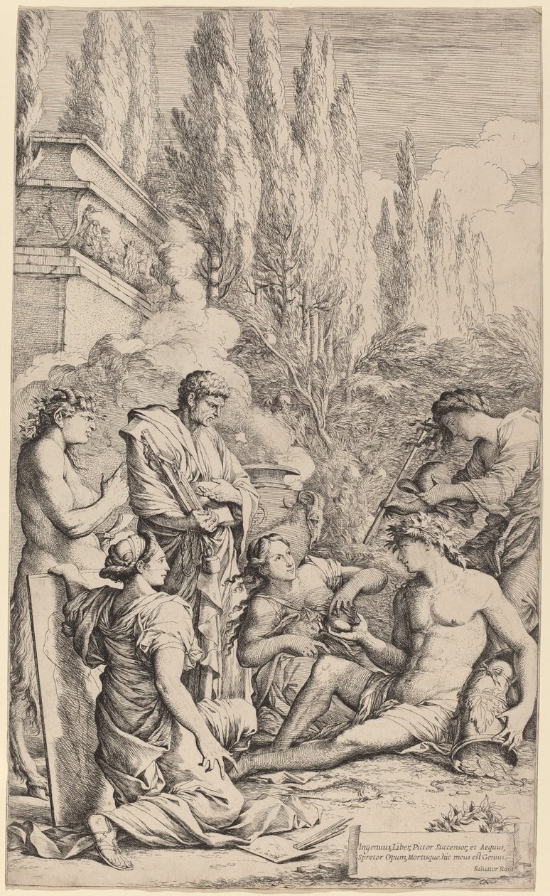 Het Genie van Salvator Rosa door Salvator Rosa