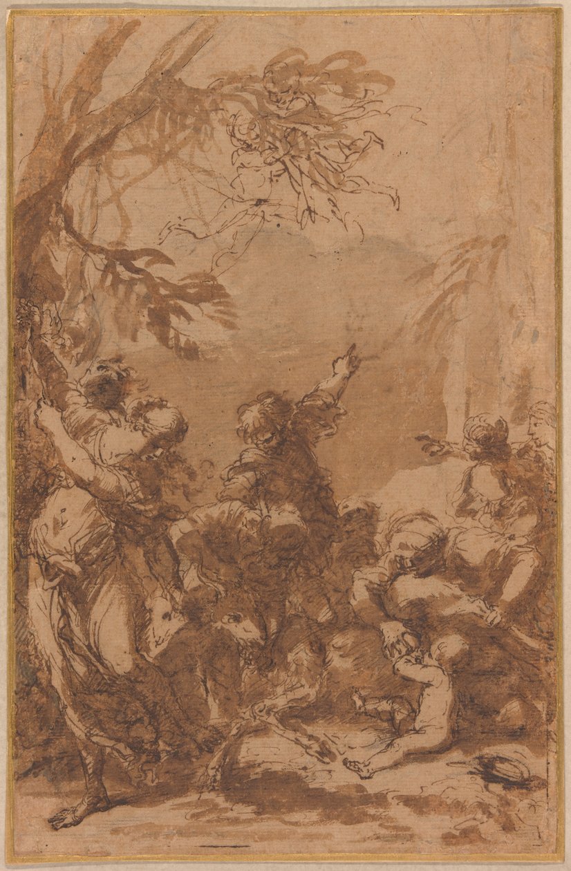 De Verzorging van Jupiter door Salvator Rosa
