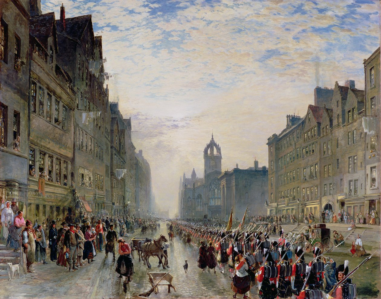 De High Street, Edinburgh door Samuel Bough