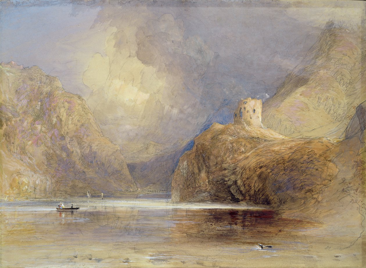 Dolbadern Kasteel, Llanberis, Noord-Wales door Samuel Palmer