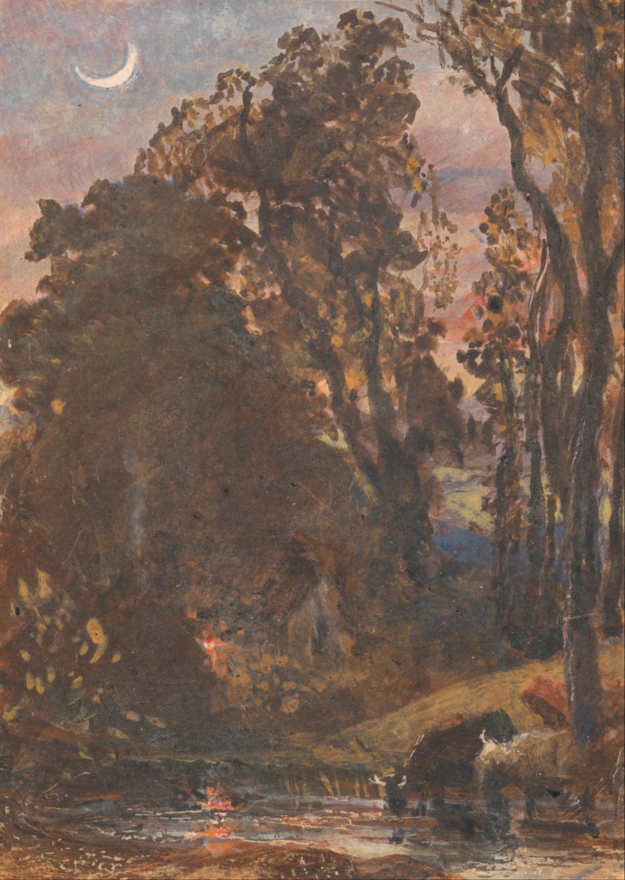 Avond, Koeien Drinken door Samuel Palmer