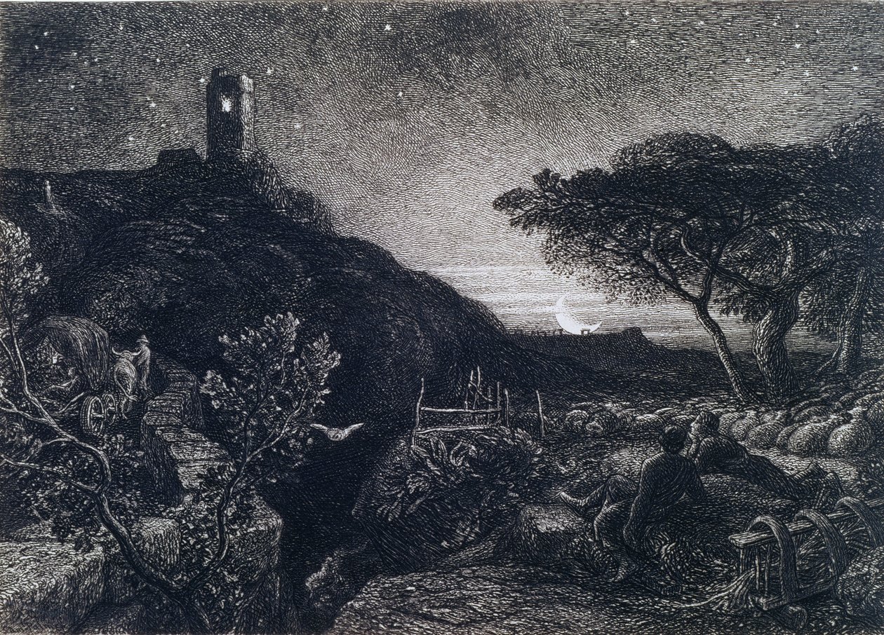 De eenzame toren, 1879 door Samuel Palmer