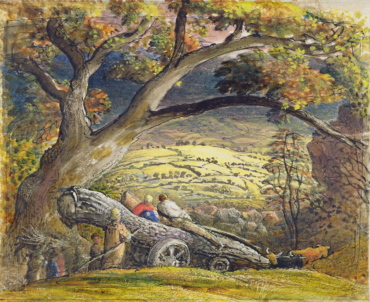 De houtwagen, c.1833-34 door Samuel Palmer