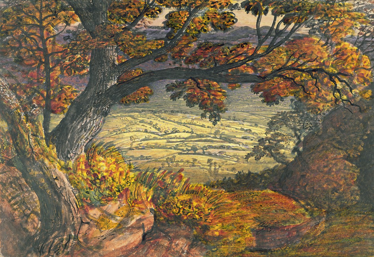 Het Weald van Kent, ca. 1827-28 door Samuel Palmer