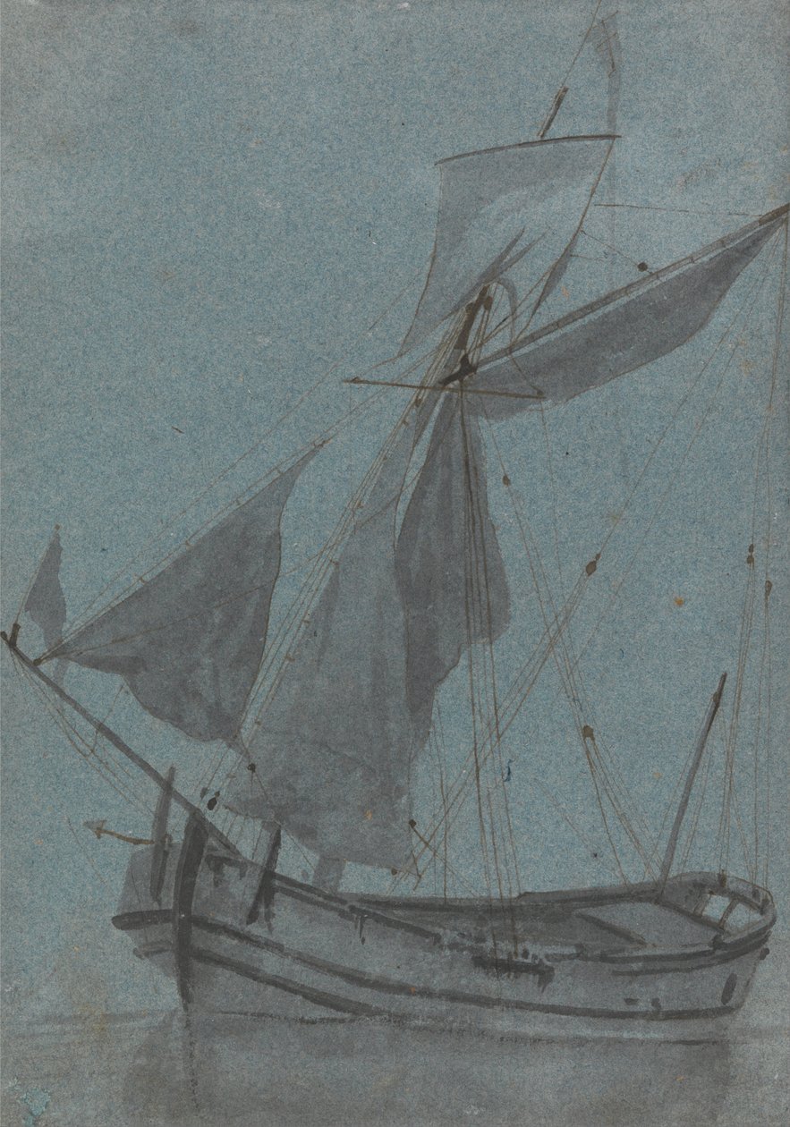 Een kustschuit door Samuel Scott