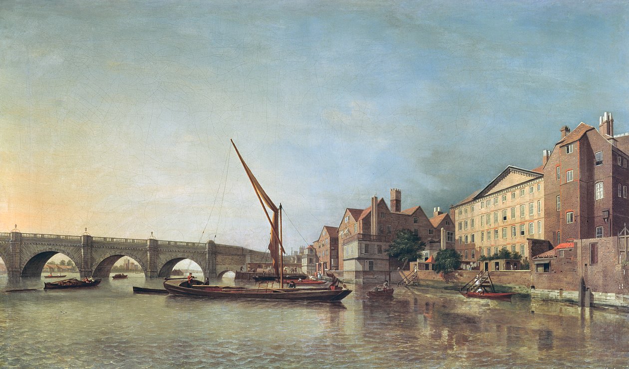 Westminster Bridge in 1747 door Samuel Scott