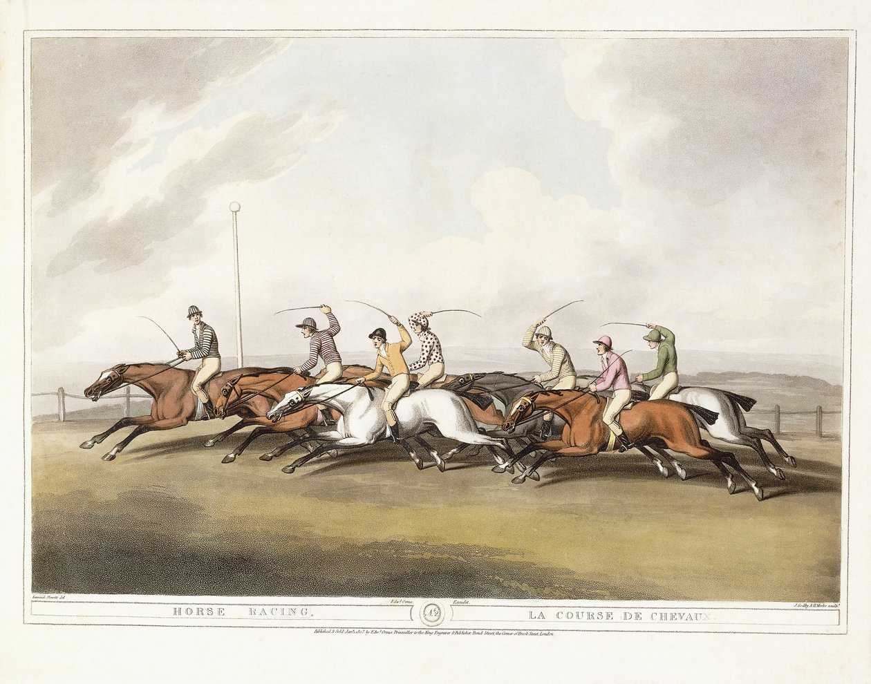 Paardenrennen door Samuel (after) Howitt