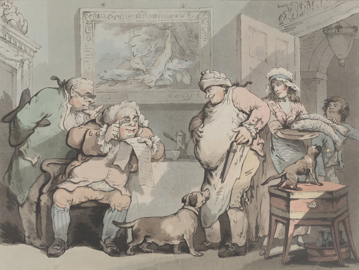 Studieuze veelvraten, oktober 1788 door Samuel Alken