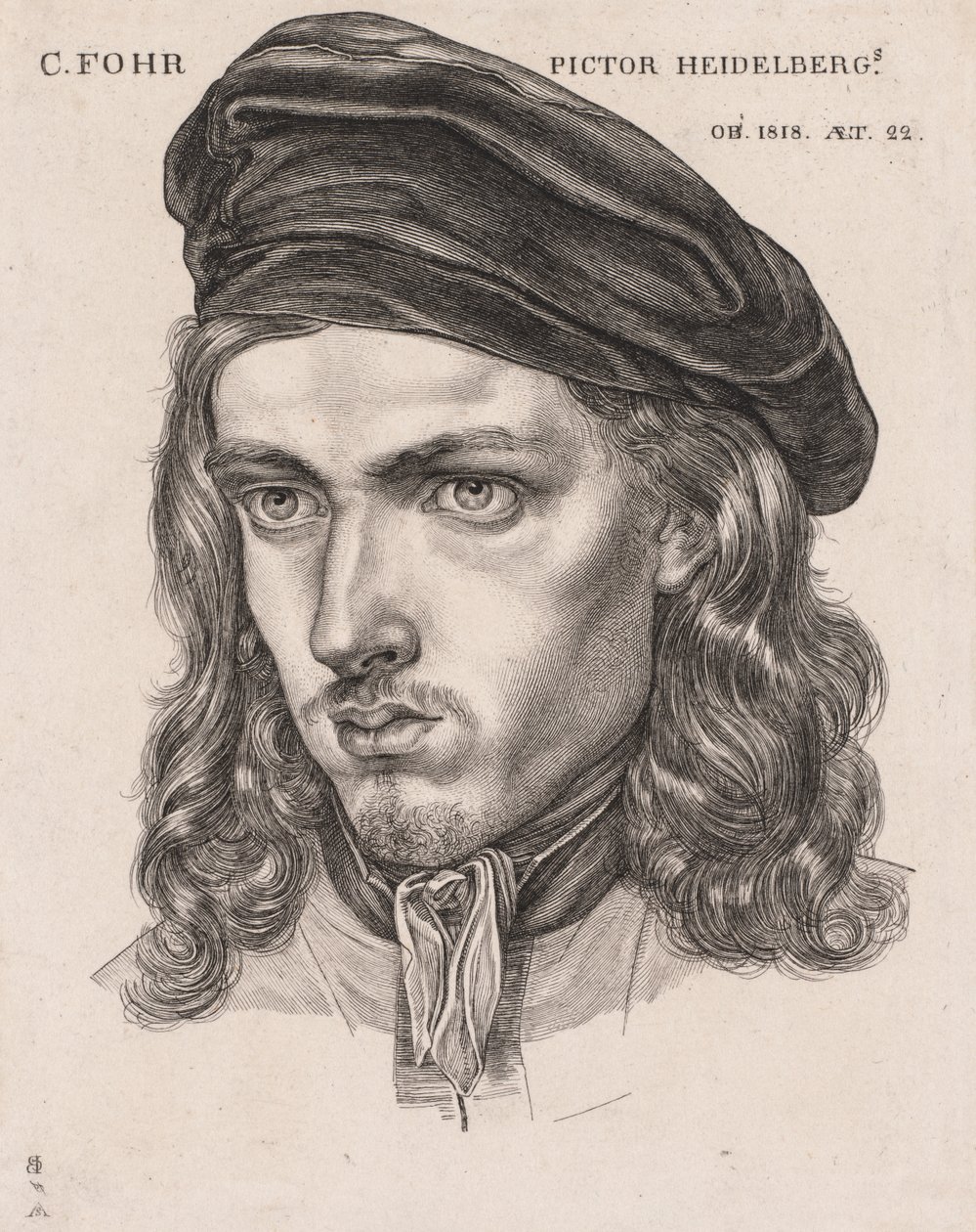 Portret van Carl Philipp Fohr door Samuel Amsler