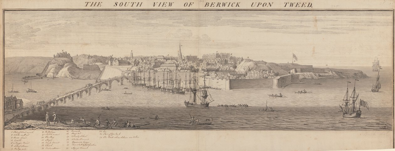 Het Zuidelijke Uitzicht op Berwick Upon Tweed door Samuel Buck