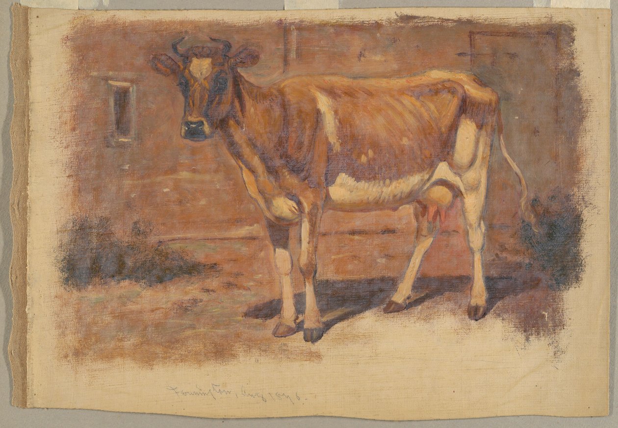 Schilderij, Studies. Koeien, augustus 1876 door Samuel Colman