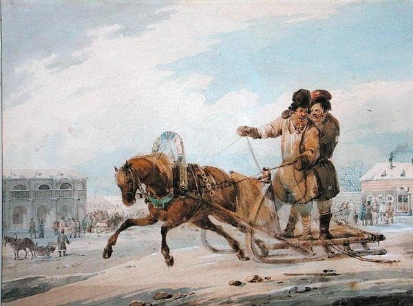 Russische slee door Samuel Colman