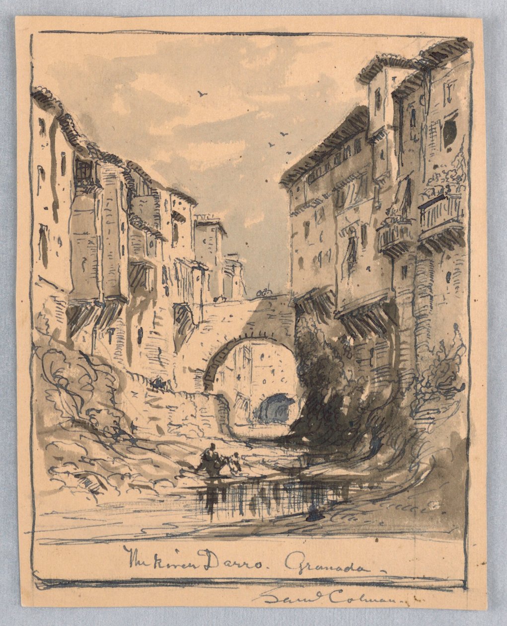 De rivier Darro, Granada door Samuel Colman