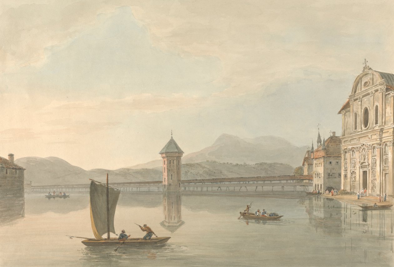 Zicht op Luzern: Het Jezuïetencollege door Samuel Davis