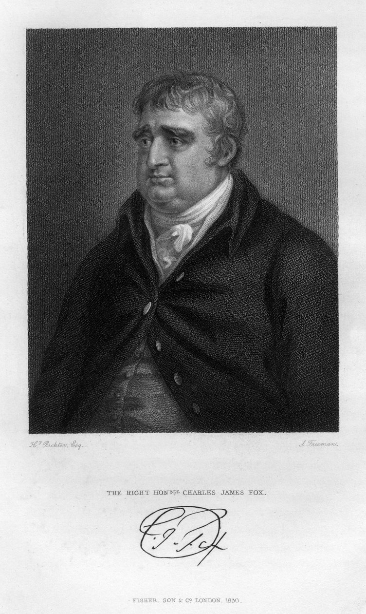 Charles James Fox 1749-1806, Whig staatsman, 1830 door Samuel Freeman
