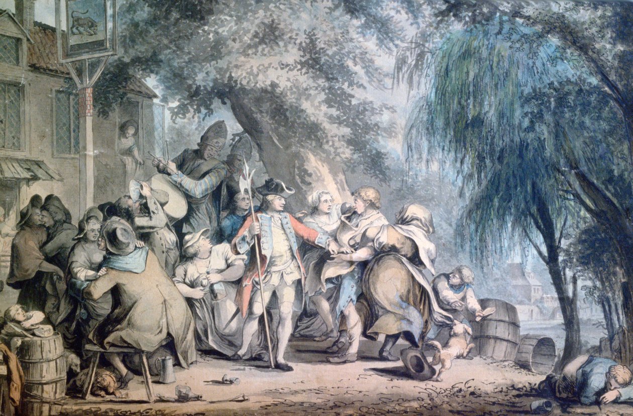 De Rekruterende Sergeant, 18e eeuw door Samuel Hieronymous Grimm