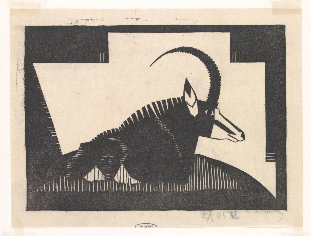 Sabelantilope door Samuel Jessurun de Mesquita (signed by artist)