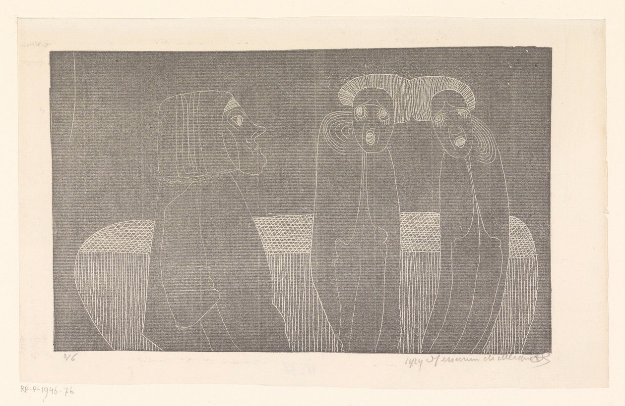 Siamese tweeling door Samuel Jessurun de Mesquita (signed by artist)