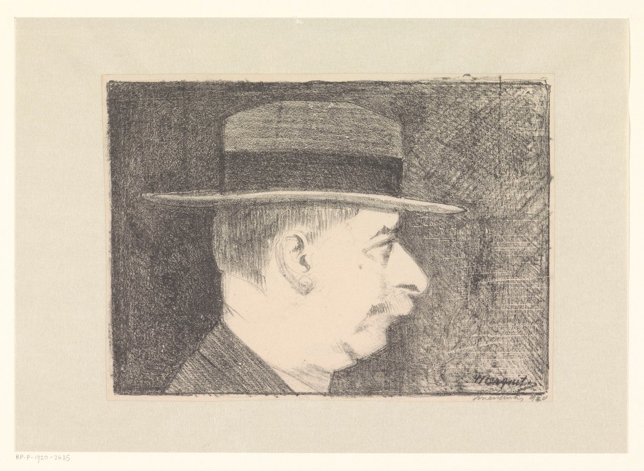 Zelfportret door Samuel Jessurun de Mesquita (signed by artist)