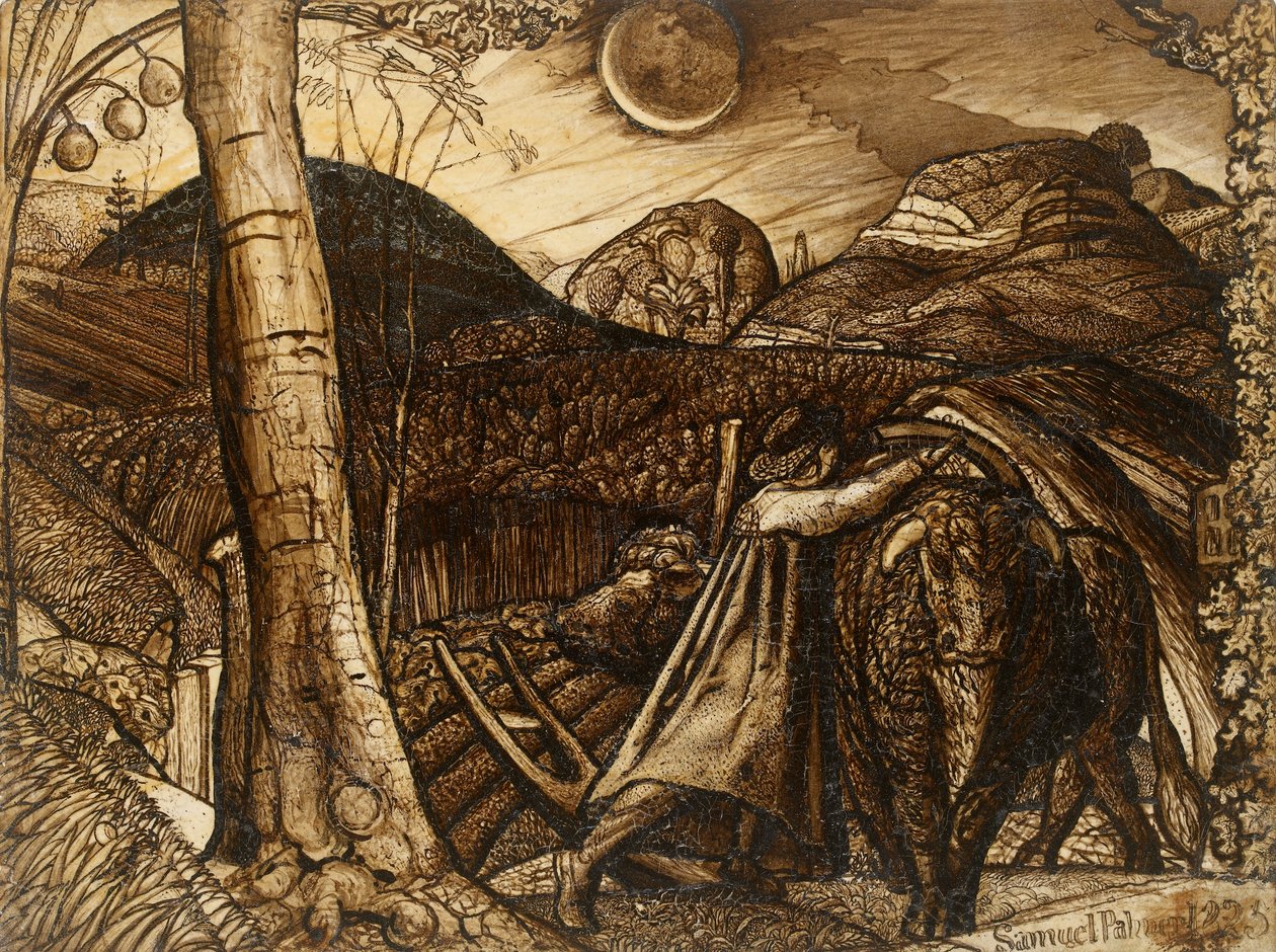 Een rustiek tafereel, 1825 door Samuel Palmer