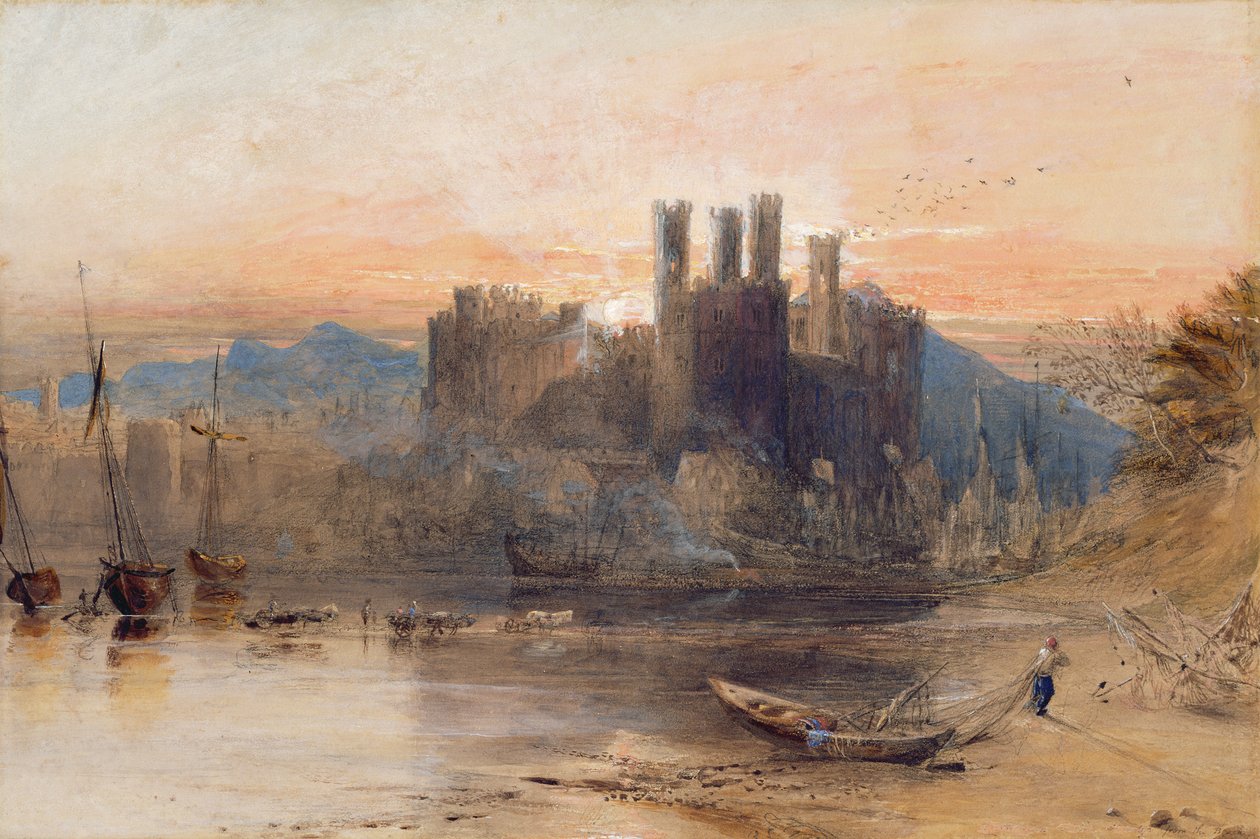 Caernarvon Kasteel, Noord-Wales door Samuel Palmer