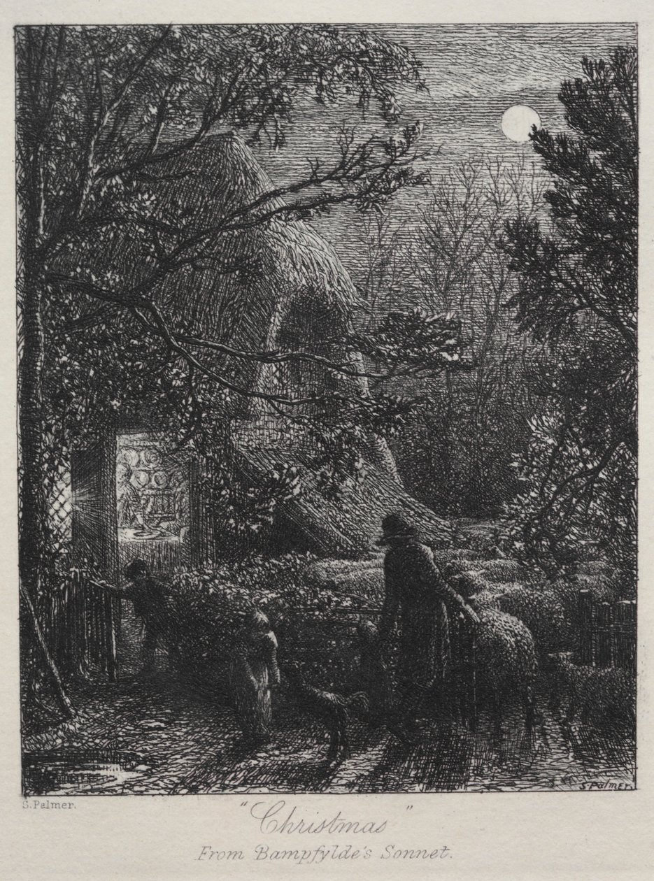 Kerstmis Het Laatste Schaap Vouwen, 1850 door Samuel Palmer