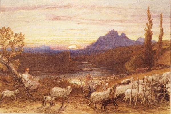 Op Weg naar de Weide door Samuel Palmer