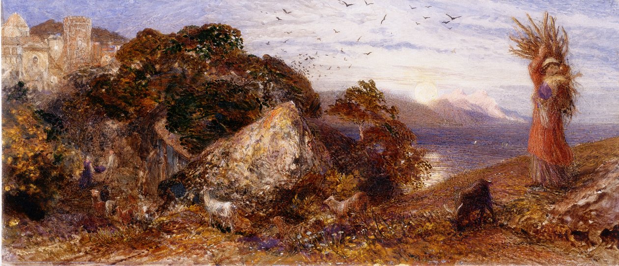 Opkomende Maan door Samuel Palmer