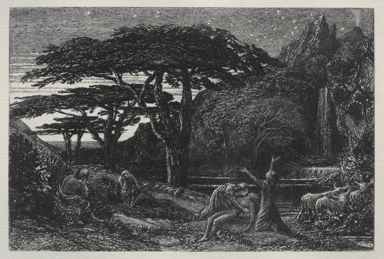 Het cipressenbos door Samuel Palmer