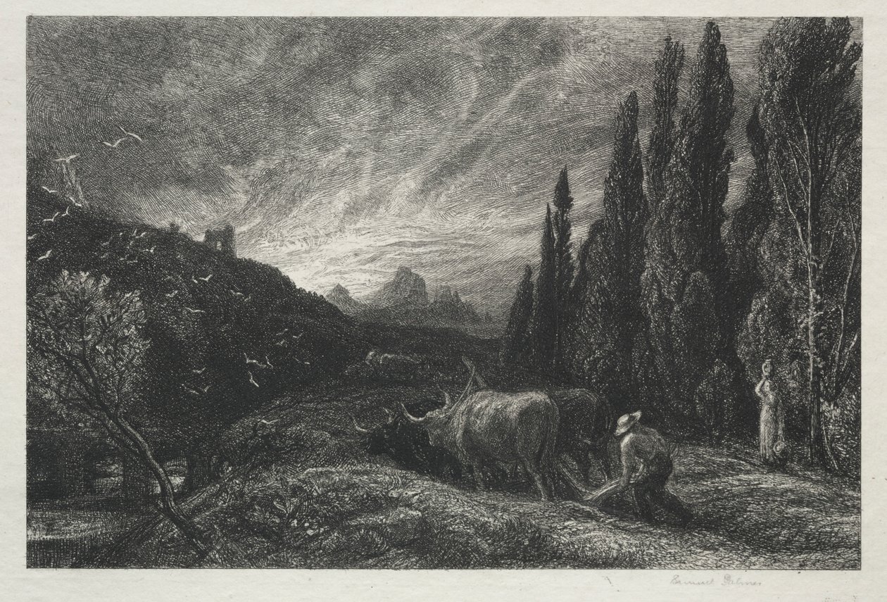 De Vroege Ploeger door Samuel Palmer