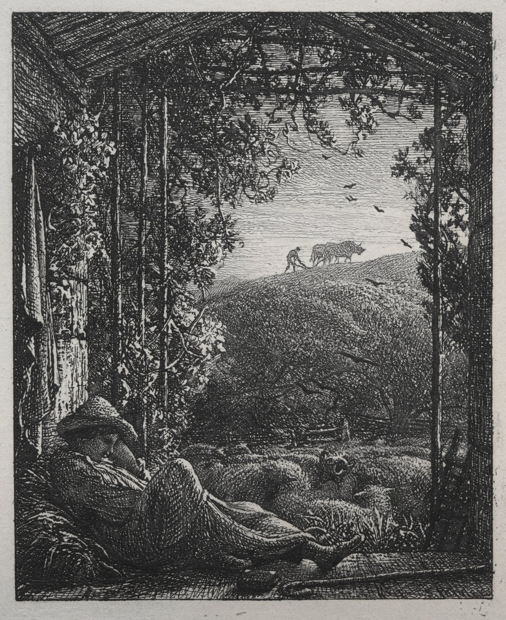 De slapende herder door Samuel Palmer