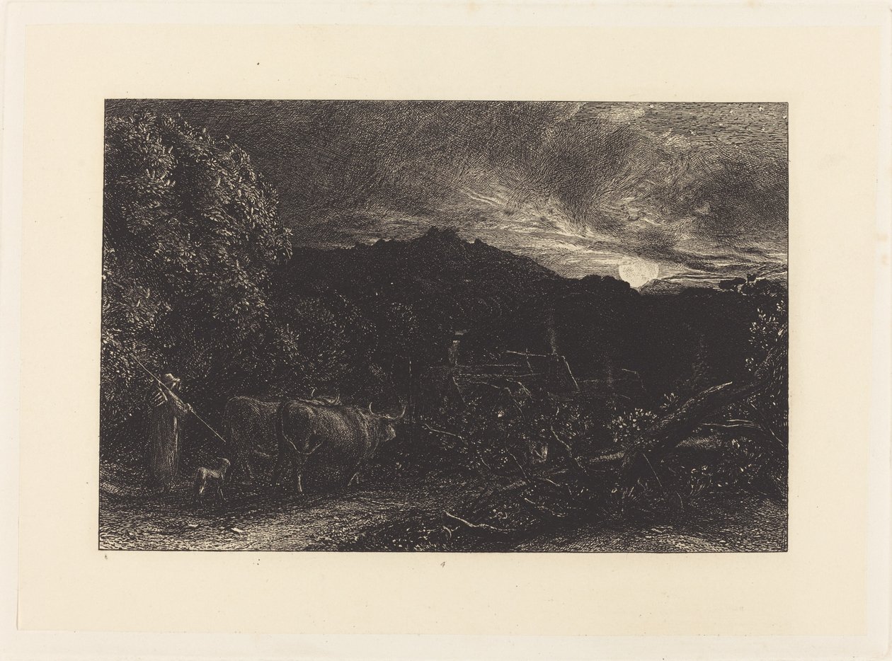 De vermoeide ploeger door Samuel Palmer