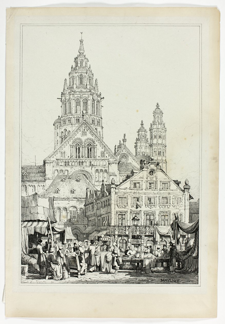 Kathedraal in Mainz door Samuel Prout