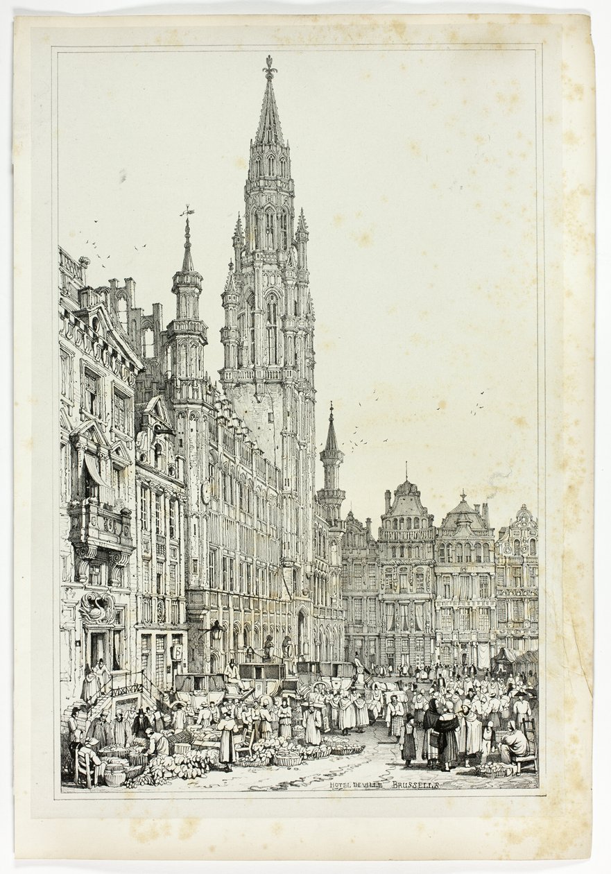 Stadhuis, Brussel door Samuel Prout