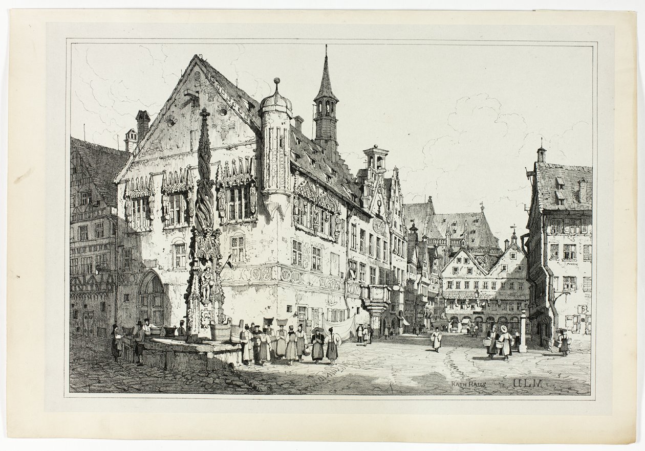 Rathaus, Ulm door Samuel Prout
