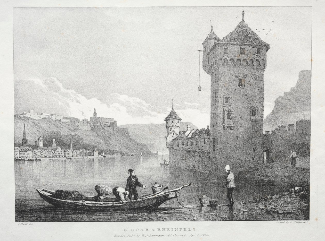 St. Goar en Rheinfels door Samuel Prout