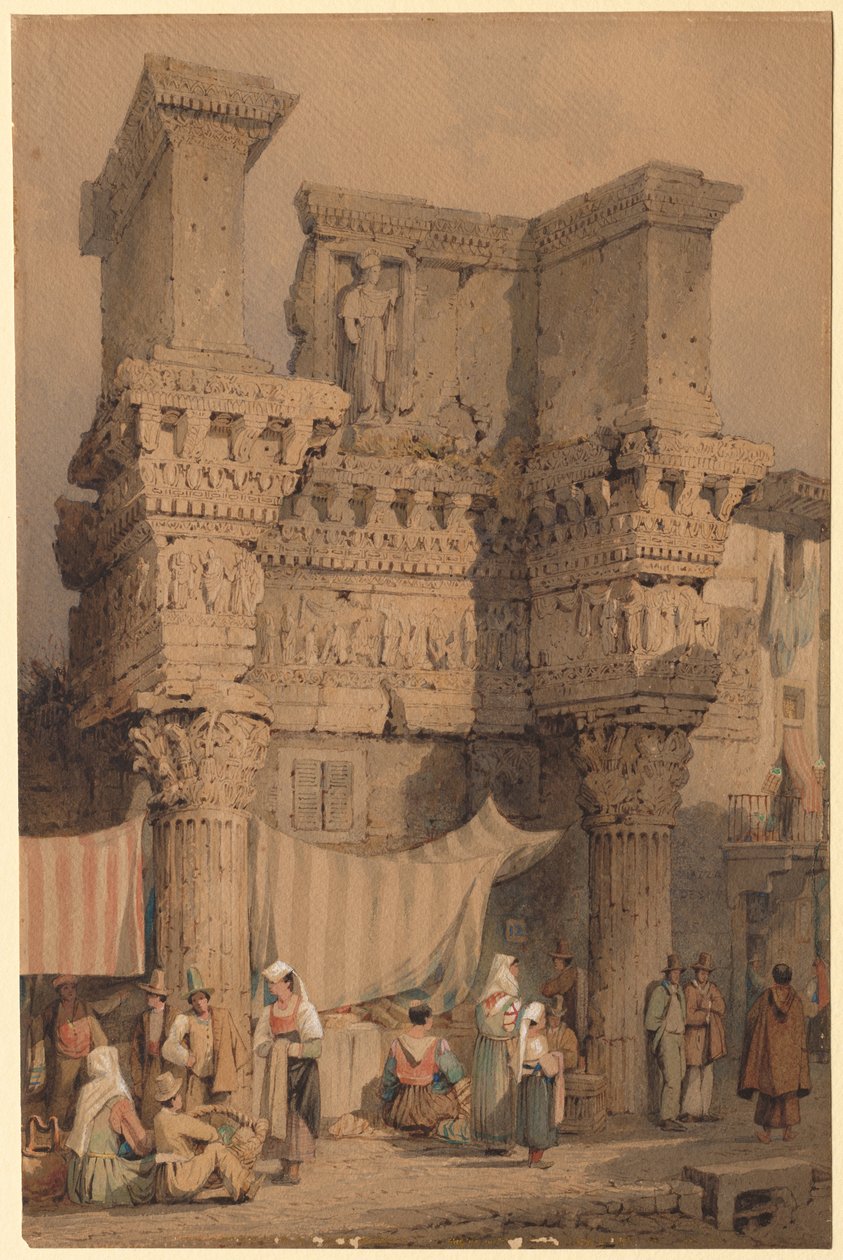 Het Forum van Nerva, Rome door Samuel Prout