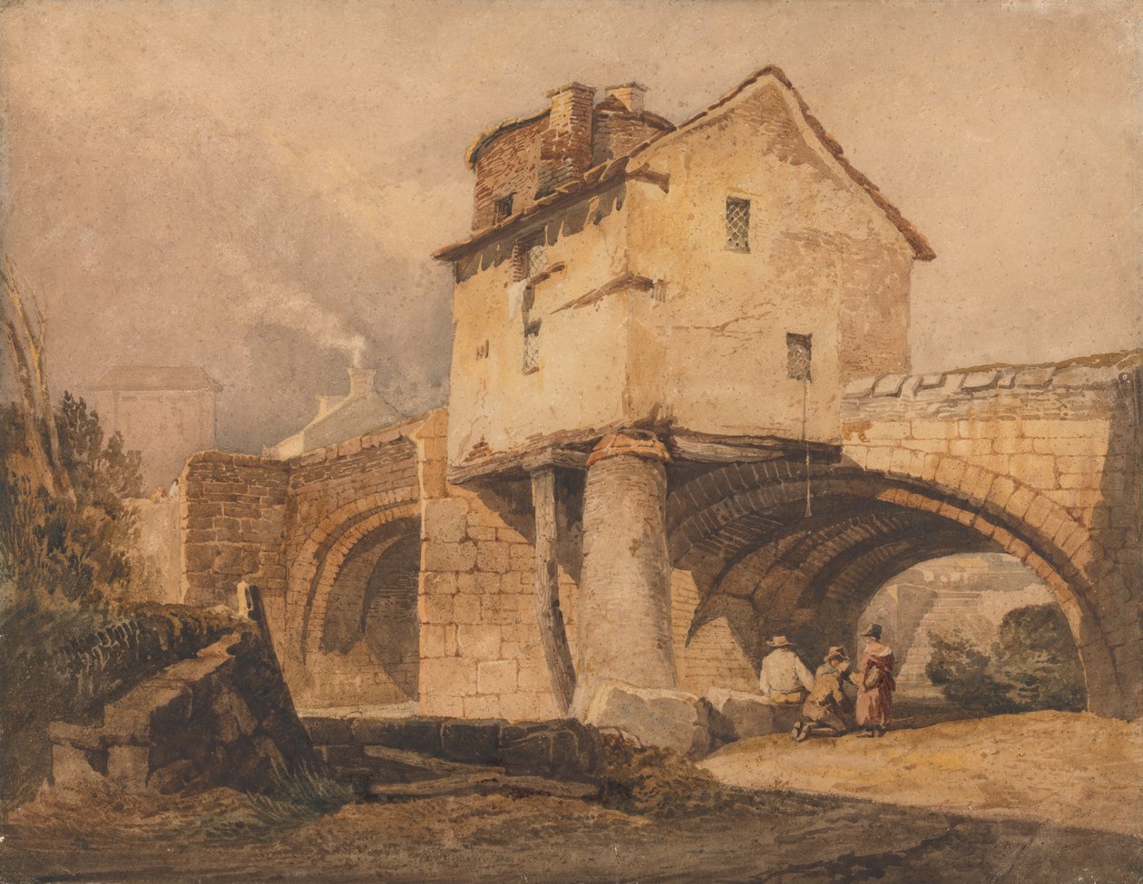 De Monnow Brug, Monmouthshire door Samuel Prout