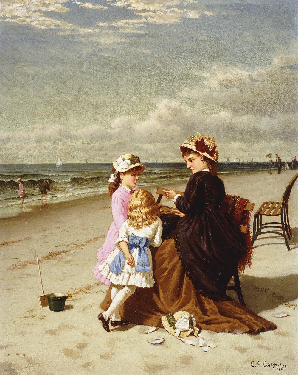 Aan het Strand, 1881 door Samuel S. Carr