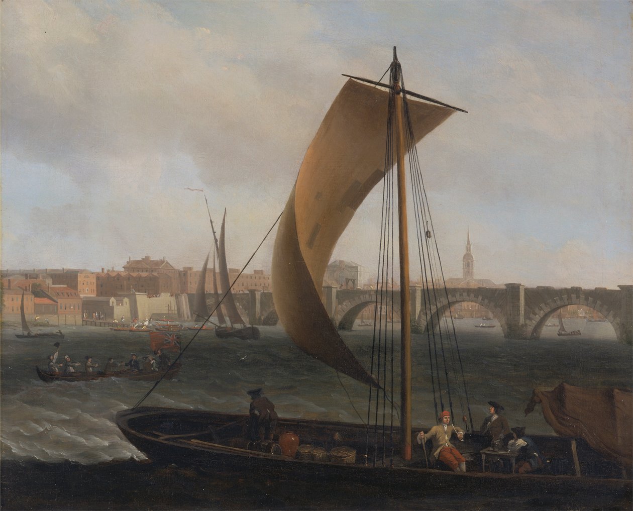 Uitzicht op de Theems met Westminster Bridge door Samuel Scott