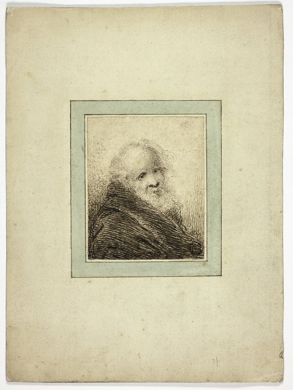 Buste van oude man door Samuel Shelley