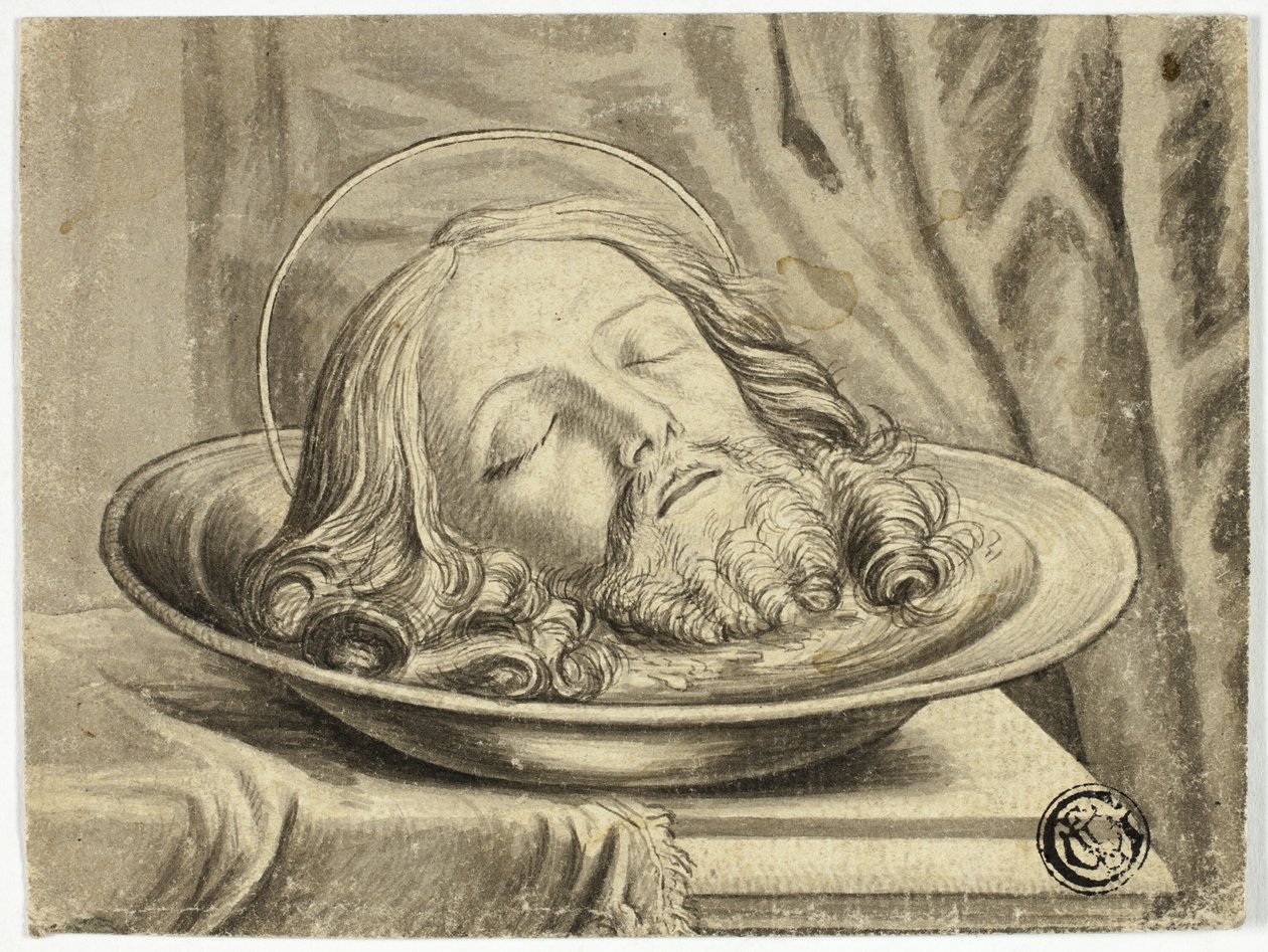 Het hoofd van Johannes de Doper op lader door Samuel Shelley