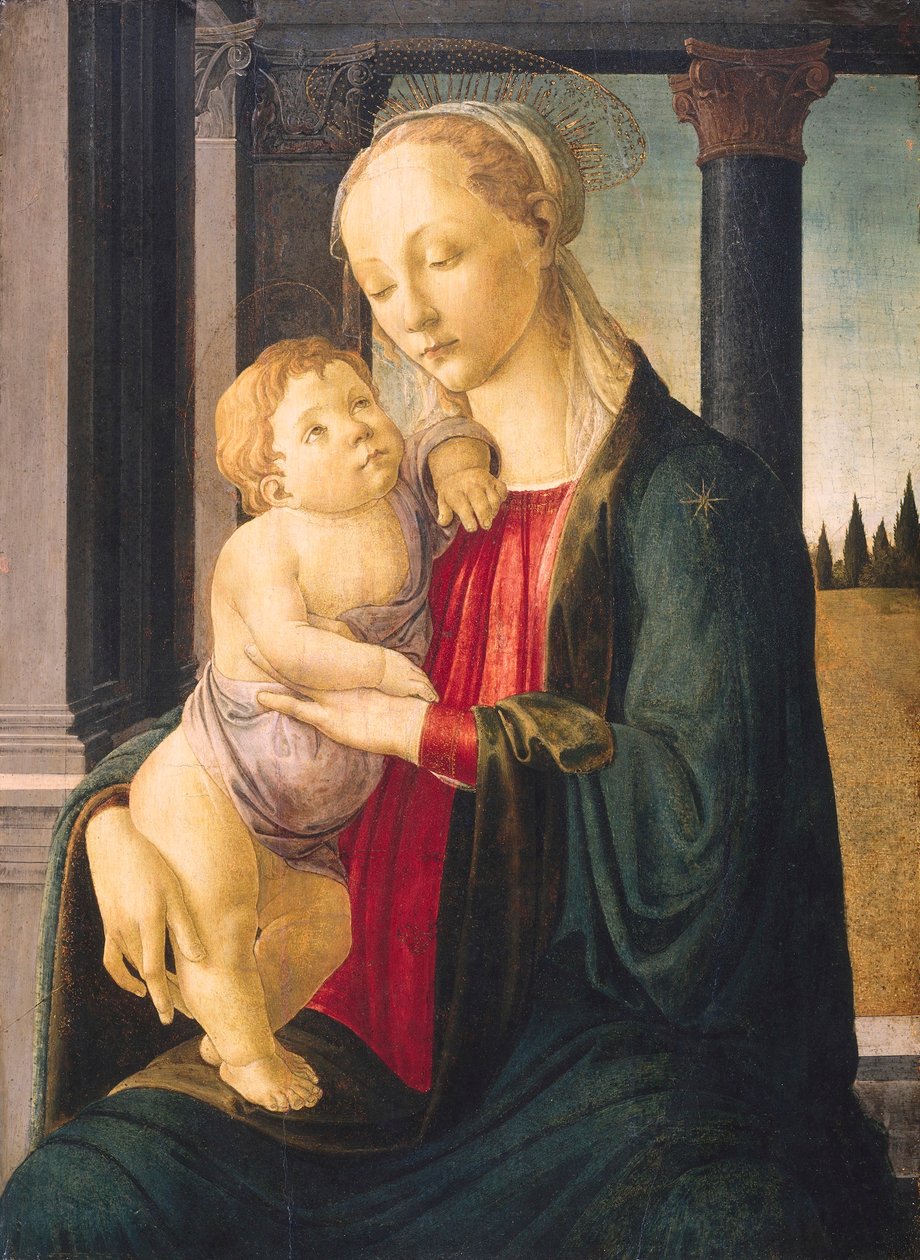 Madonna en kind door Sandro Botticelli
