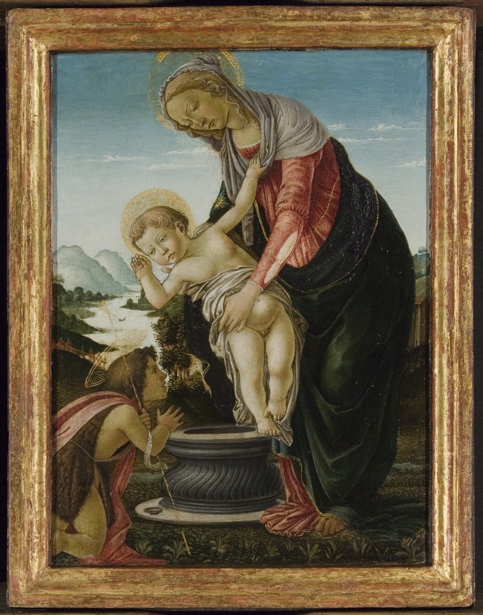 Madonna en kind met de jonge Johannes de Doper door Sandro Botticelli