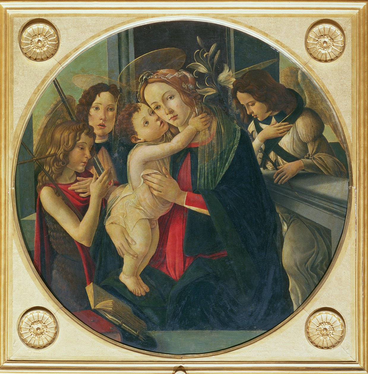 Madonna en kind met St. Johannes de Doper door Sandro Botticelli