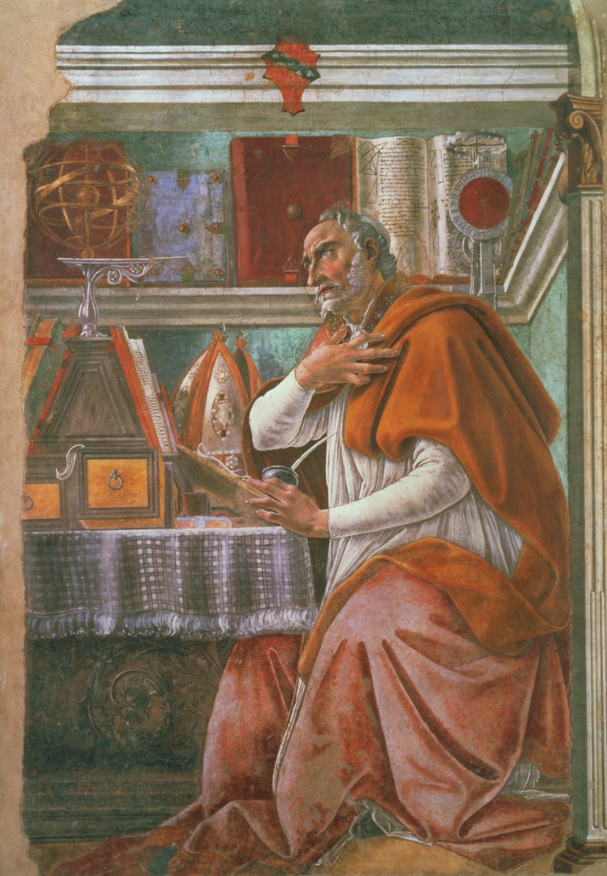 Sint Augustinus in zijn Cel, c.1480 door Sandro Botticelli