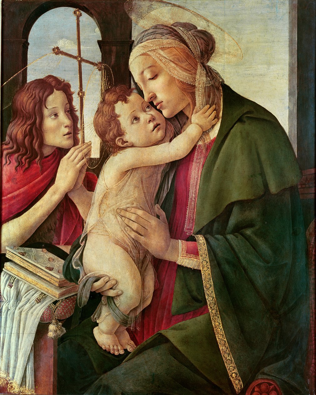 Maagd en kind met Sint Jan de Doper door Sandro Botticelli