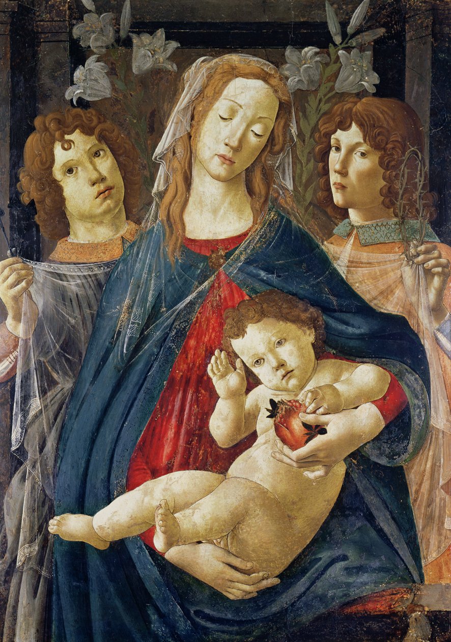 Maagd van de Granaatappel door Sandro Botticelli
