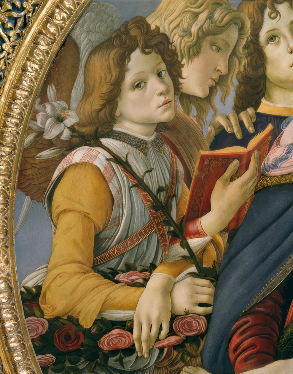 Maria met het Kind en zes Engelen door Sandro Botticelli