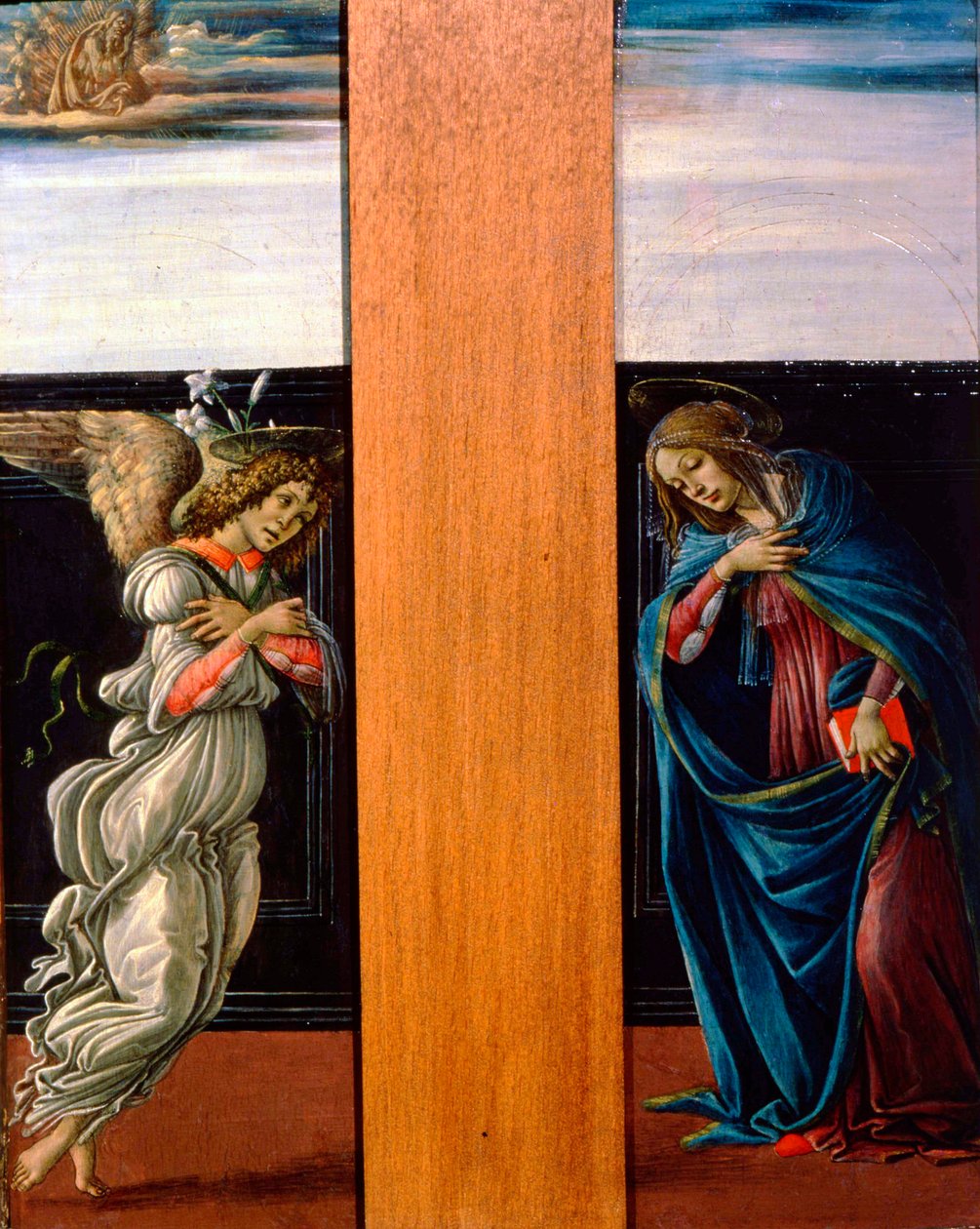 De annunciatie van de Maagd en Aartsengel Gabriël, 1490 door Sandro Botticelli
